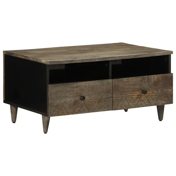 Gossi masuta de cafea gri deschis 80x54x40 cm lemn masiv de mango