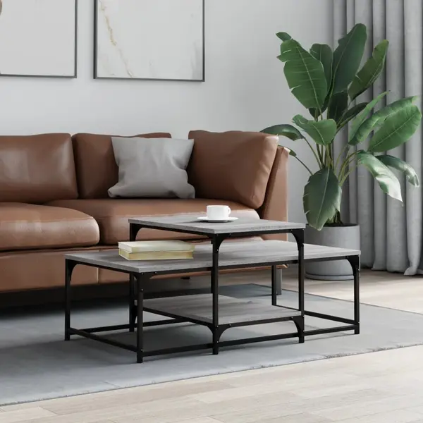 Gossi masuta de cafea, gri sonoma, 102x60x45 cm, lemn compozit