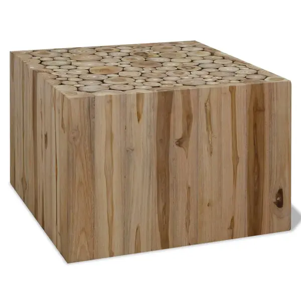 Gossi masuta de cafea, lemn de tec natural, 50 x 50 x 35 cm