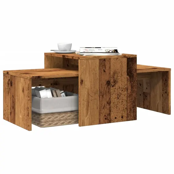 Gossi masuta de cafea, lemn vechi, 100x48x40 cm, lemn prelucrat