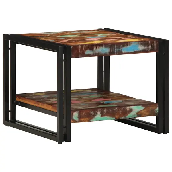 Gossi masuta de cafea multicolora 50x50x38 cm lemn masiv recuperat