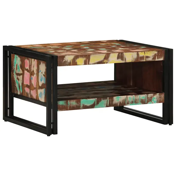 Gossi masuta de cafea multicolora 70x50x38 cm lemn masiv recuperat