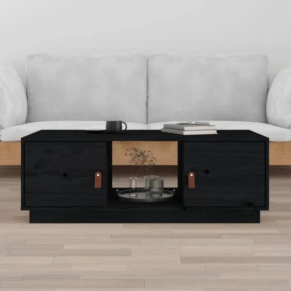 Gossi masuta de cafea, negru, 100x50x35 cm, lemn masiv de pin