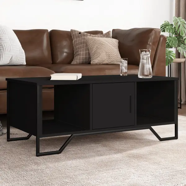 Gossi masuta de cafea, negru, 100x51x40 cm, lemn prelucrat