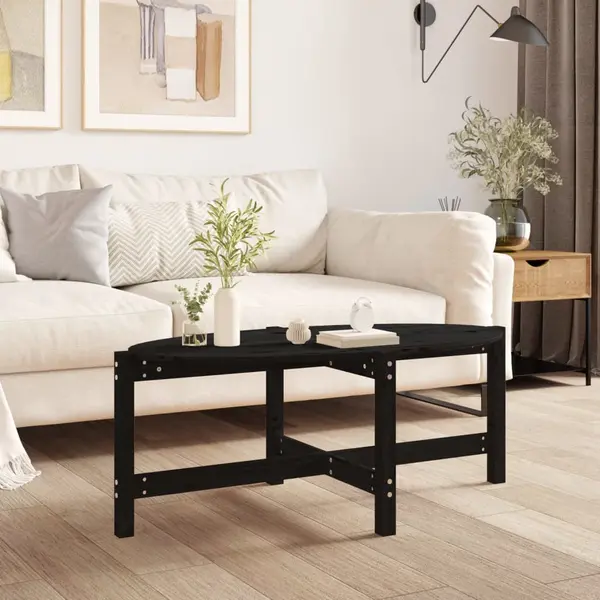 Gossi masuta de cafea, negru, 118x63x45 cm, lemn masiv de pin