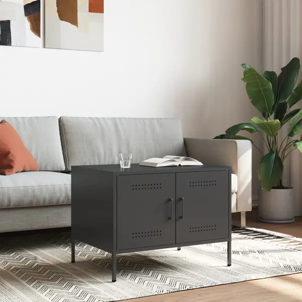 Gossi masuta de cafea, negru, 68x50x50,5 cm, otel laminat la rece