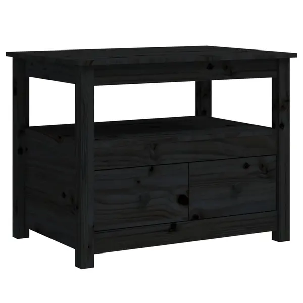 Gossi masuta de cafea, negru, 71x49x55 cm, lemn masiv de pin