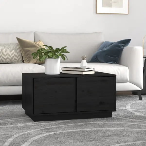 Gossi masuta de cafea, negru, 80x50x40 cm, lemn masiv de pin