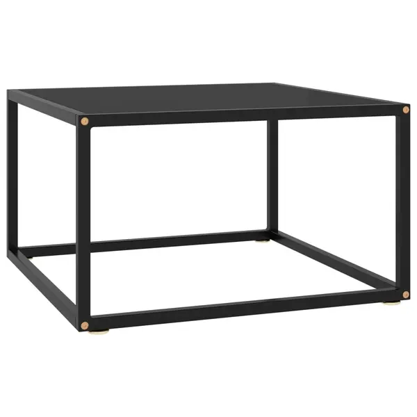 Gossi masuta de cafea, negru cu sticla neagra, 60x60x35 cm