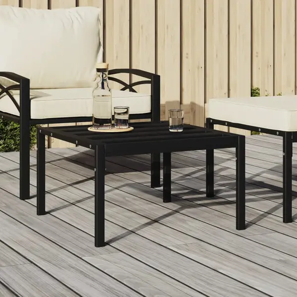 Gossi masuta de cafea pentru gradina, negru, 60x60x35 cm, otel
