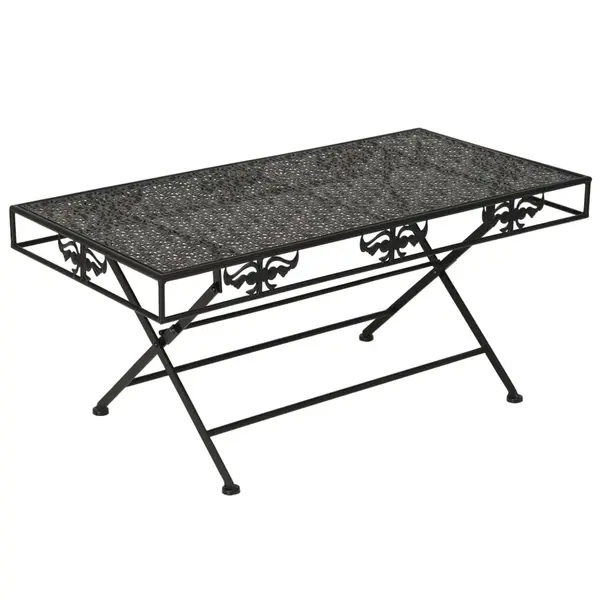 Gossi masuta de cafea pliabila, vintage, negru, 100x50x45 cm, metal