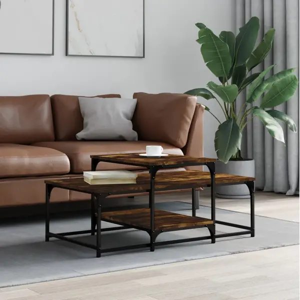 Gossi masuta de cafea, stejar afumat, 102x60x45 cm, lemn prelucrat