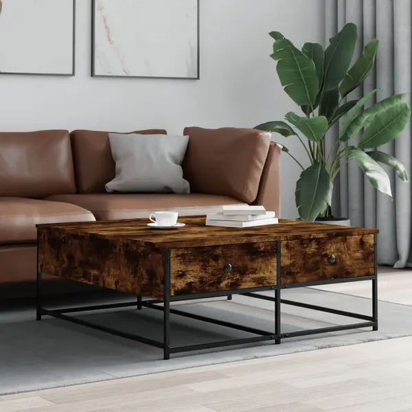 Gossi masuta de cafea, stejar fumuriu, 100x99x40 cm, lemn prelucrat
