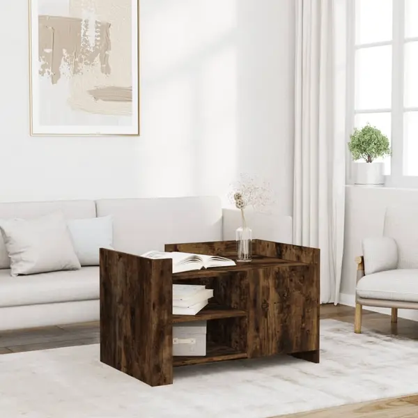 Gossi masuta de cafea, stejar fumuriu, 80x50x50 cm, lemn prelucrat