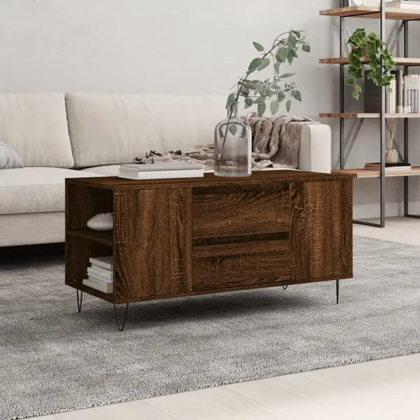 Gossi masuta de cafea, stejar maro, 102x44,5x50 cm, lemn prelucrat