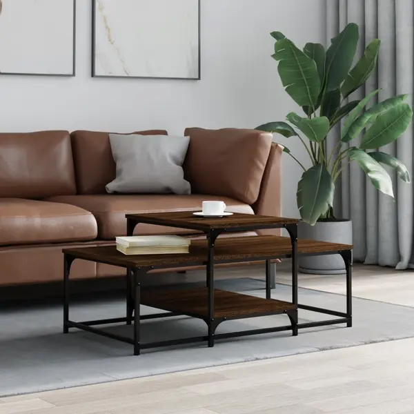 Gossi masuta de cafea, stejar maro, 102x60x45 cm, lemn prelucrat