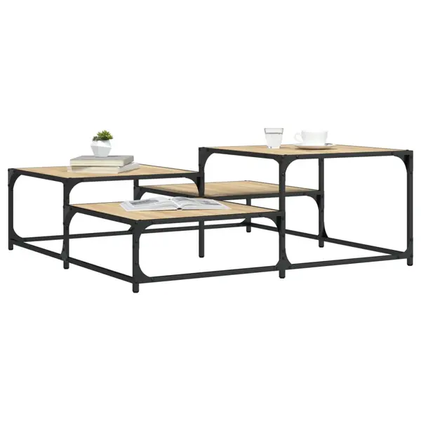 Gossi masuta de cafea, stejar sonoma, 107x107x40 cm, lemn prelucrat