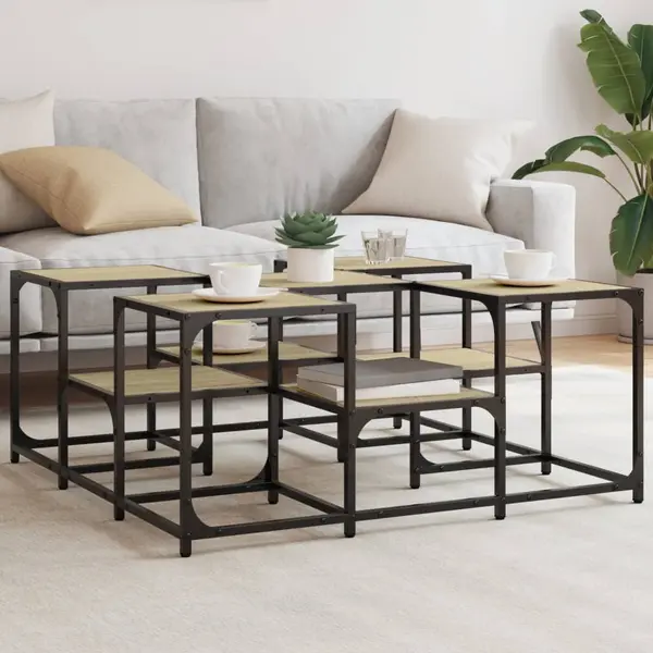 Gossi masuta de cafea, stejar sonoma, 91x91x40 cm, lemn prelucrat