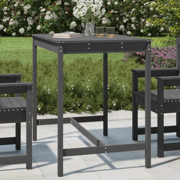 Gossi masuta de gradina, gri, 121x82,5x110 cm, lemn masiv de pin