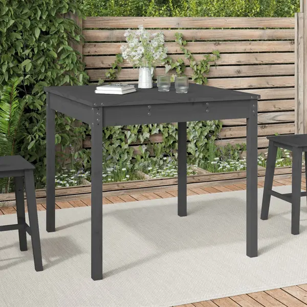 Gossi masuta de gradina, gri, 82,5x82,5x76 cm, lemn masiv de pin