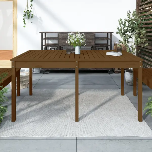 Gossi masuta de gradina, maro miere, 159,5x82,5x76 cm, lemn masiv pin