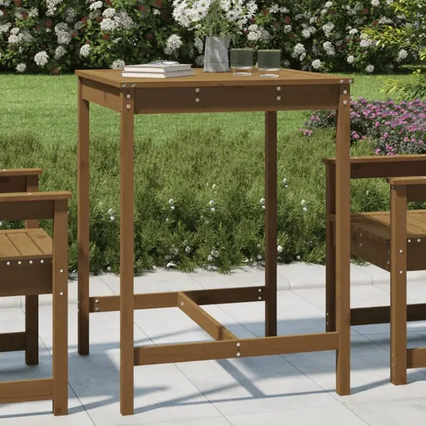 Gossi masuta de gradina, maro miere, 82,5x82,5x110 cm, lemn masiv pin