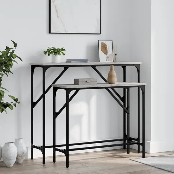 Gossi masute console, 2 buc., gri sonoma, lemn compozit