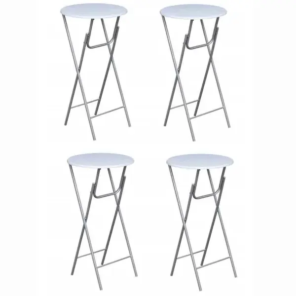Gossi mese de bar, 4 buc., cu blat din mdf, alb