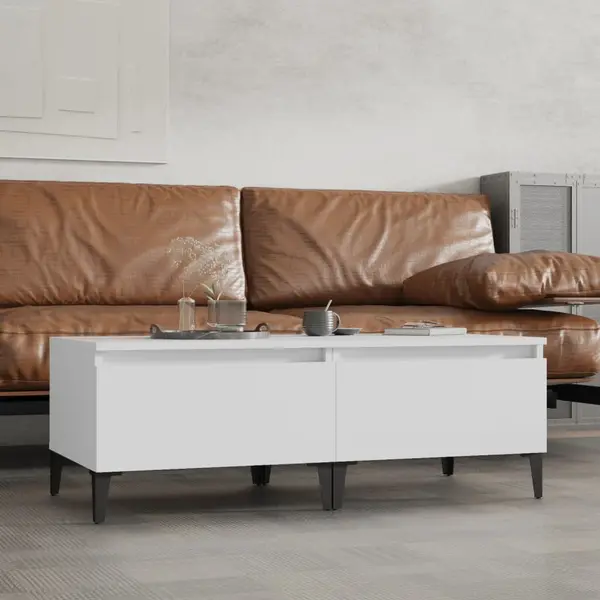Gossi mese laterale, 2 buc., alb, 50x46x35 cm, lemn compozit