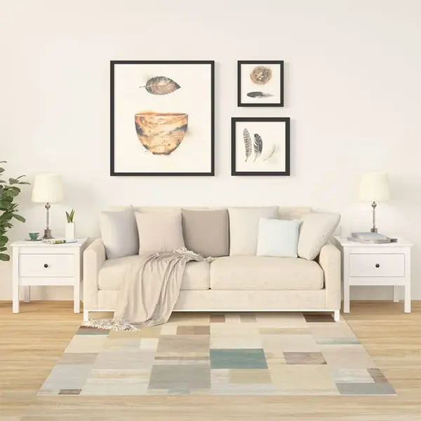 Gossi mese laterale, 2 buc., alb, 50x50x49 cm, lemn masiv de pin