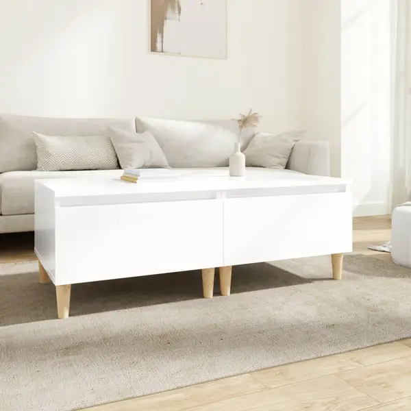 Gossi mese laterale 2 buc. alb extralucios 50x46x35 cm lemn compozit
