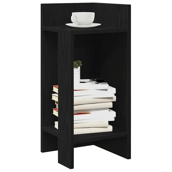 Gossi mese laterale 2 buc cu raft negru 25,5x27x60 cm