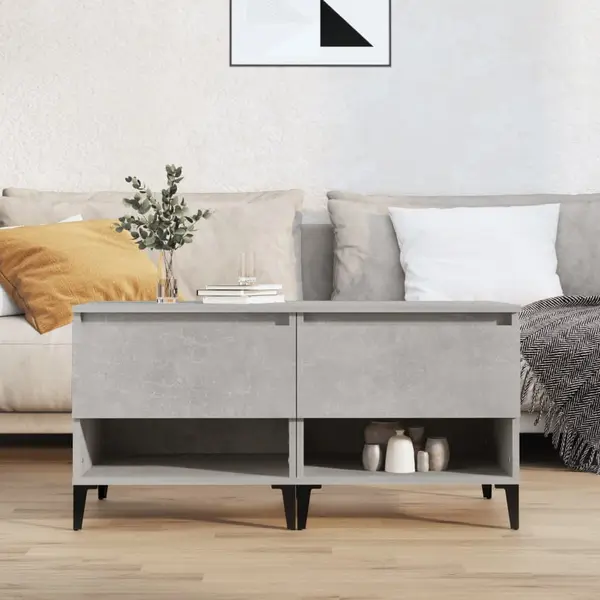 Gossi mese laterale, 2 buc., gri beton, 50x46x50 cm, lemn compozit