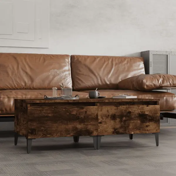 Gossi mese laterale 2 buc. stejar fumuriu 50x46x35 cm lemn prelucrat