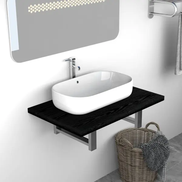 Gossi mobilier de baie, negru, 60 x 40 x 16,3 cm