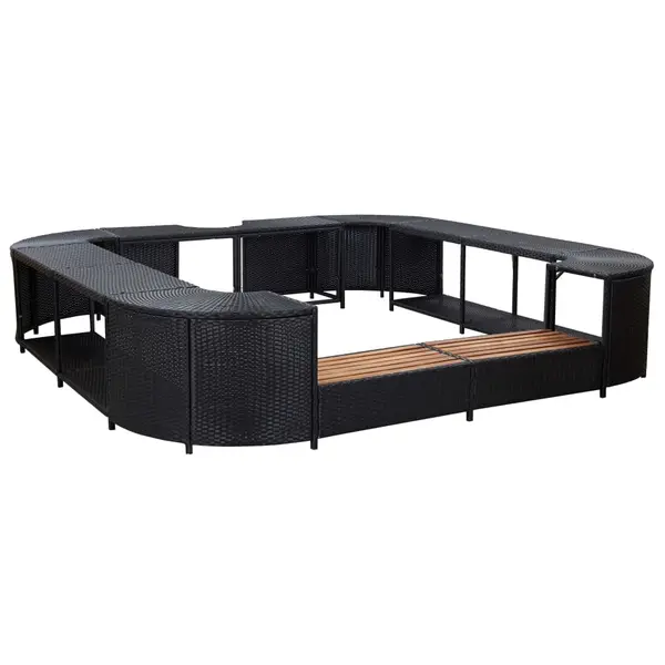 Gossi mobilier imprejmuire spa negru 268x268x55 cm poliratan patrat