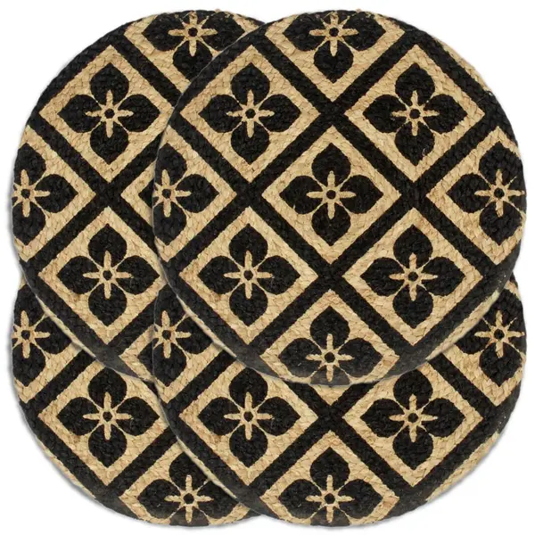 Gossi naproane, 4 buc., negru, 38 cm, iuta, rotund