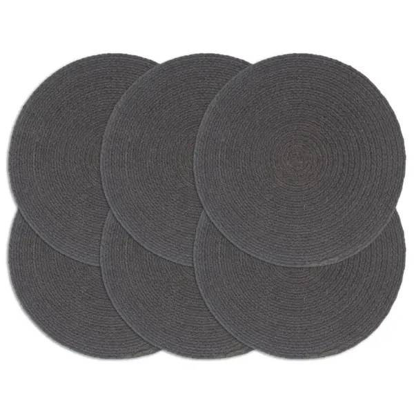 Gossi naproane, 6 buc., gri inchis, 38 cm, bumbac, rotund