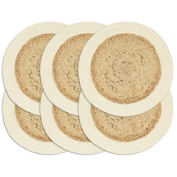 Gossi naproane, 6 buc., natural, 38 cm, iuta si bumbac, rotund