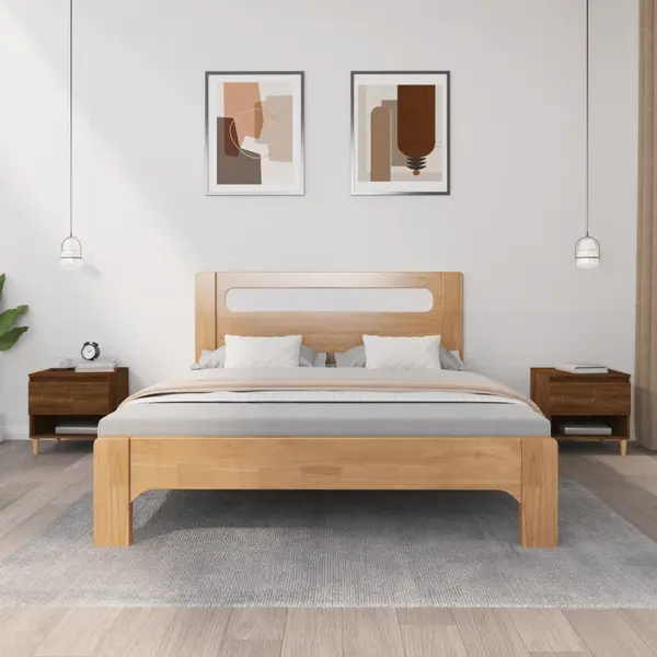 Gossi noptiera, 2 buc., stejar maro, 50x46x50 cm, lemn prelucrat