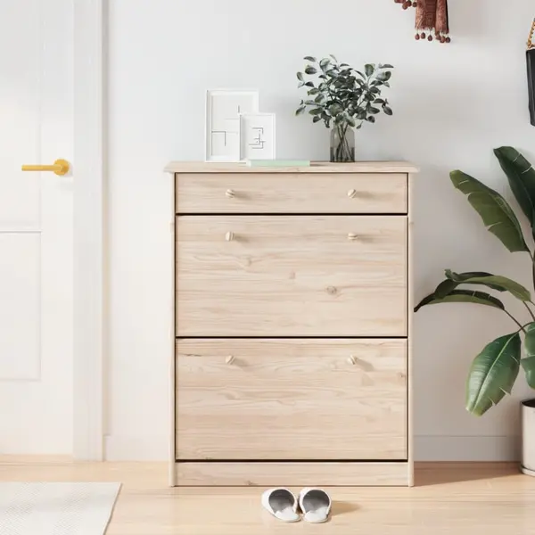 Gossi noptiera alta, 77x35x96 cm, lemn masiv de pin