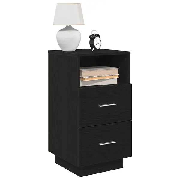 Gossi noptiera cu 2 sertare negru 36x36x68 cm