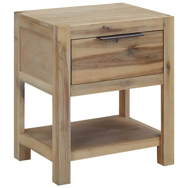 Gossi noptiera cu sertar, 40x30x48 cm, lemn masiv de acacia