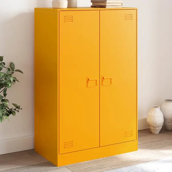 Gossi noptiera, galben mustar, 67x39x107 cm otel