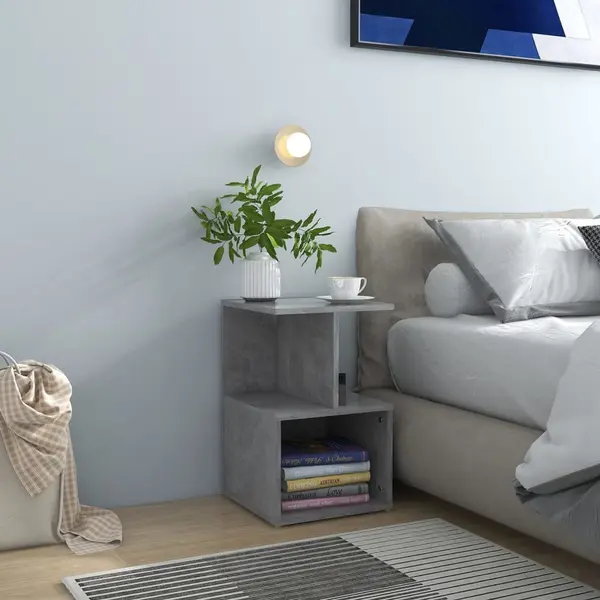 Gossi noptiera, gri beton, 35x35x55 cm, pal