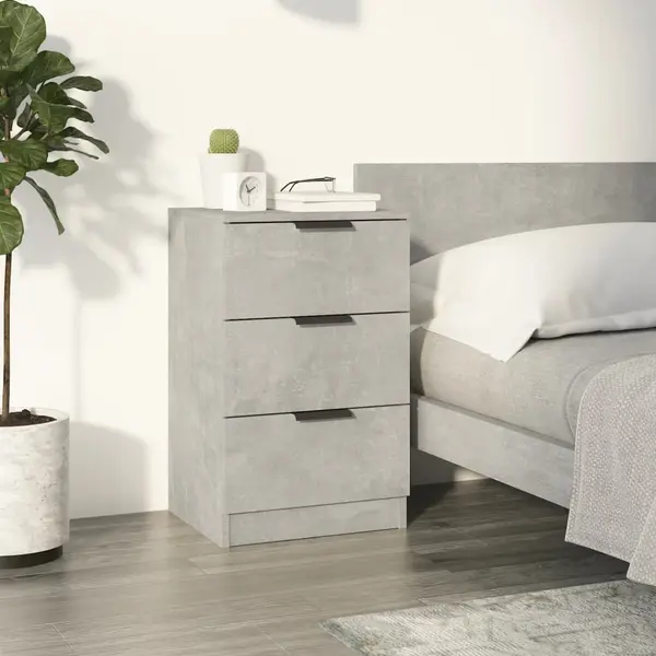 Gossi noptiera, gri beton, 40x36x65 cm