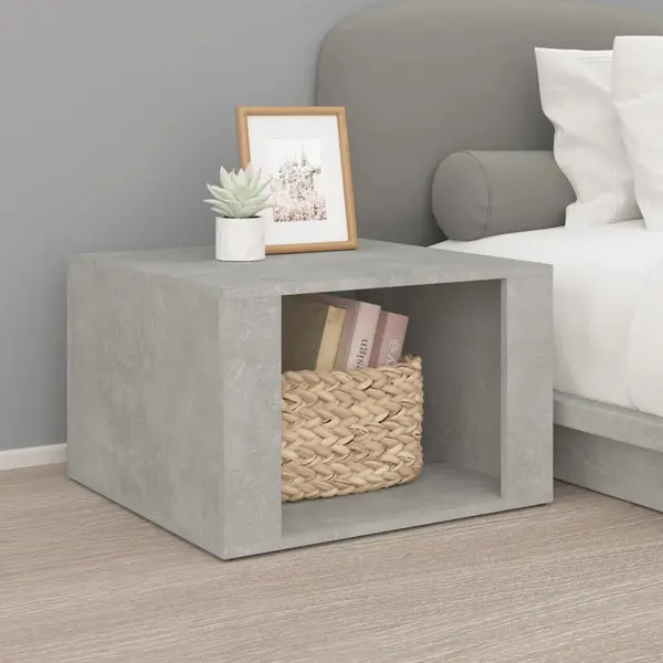 Gossi noptiera, gri beton, 57x55x36 cm, lemn compozit