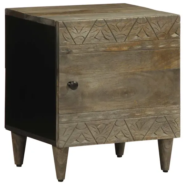 Gossi noptiera gri deschis 40x33x46 cm lemn masiv de mango
