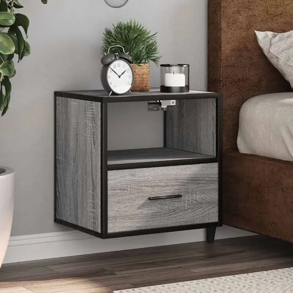 Gossi noptiera montata pe perete gri sonoma 40x31x39,5 cm