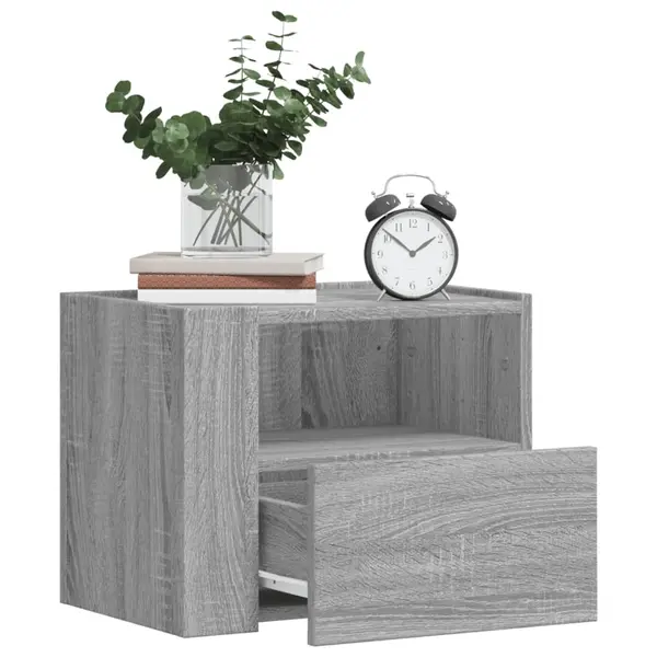 Gossi noptiera montata pe perete gri sonoma 45x30x35 cm